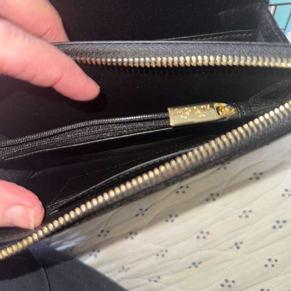 Scout Black Velvet Decker Crossbody Clutch Gold Hardware Detachable Strap - Picture 6 of 7